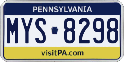 PA license plate MYS8298