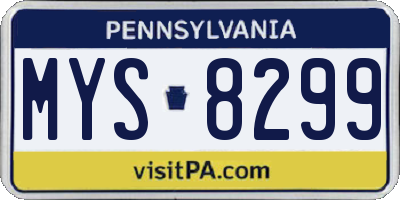 PA license plate MYS8299