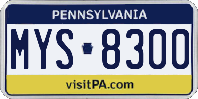 PA license plate MYS8300