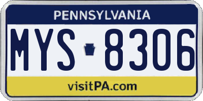 PA license plate MYS8306