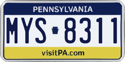 PA license plate MYS8311