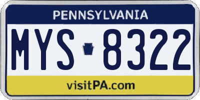 PA license plate MYS8322