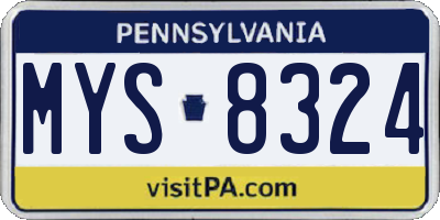 PA license plate MYS8324