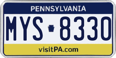 PA license plate MYS8330