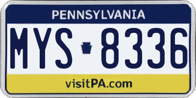 PA license plate MYS8336