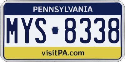 PA license plate MYS8338