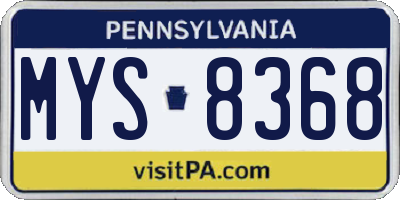 PA license plate MYS8368
