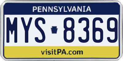 PA license plate MYS8369