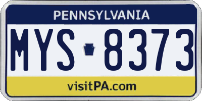 PA license plate MYS8373