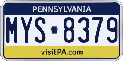 PA license plate MYS8379