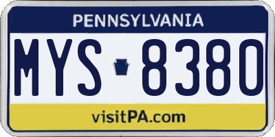 PA license plate MYS8380