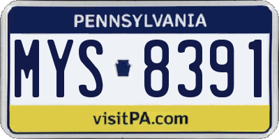 PA license plate MYS8391