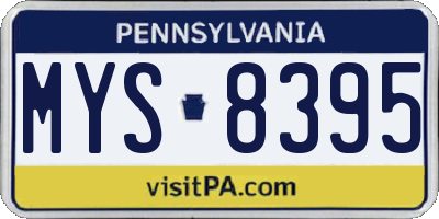 PA license plate MYS8395