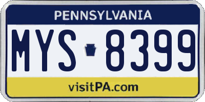 PA license plate MYS8399