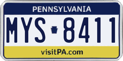 PA license plate MYS8411