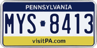 PA license plate MYS8413