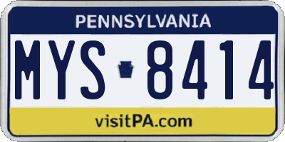 PA license plate MYS8414