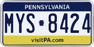 PA license plate MYS8424