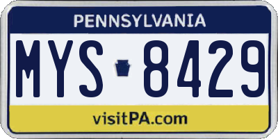 PA license plate MYS8429