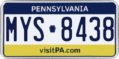 PA license plate MYS8438