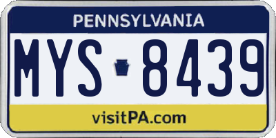 PA license plate MYS8439