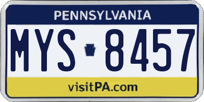 PA license plate MYS8457