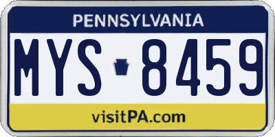 PA license plate MYS8459