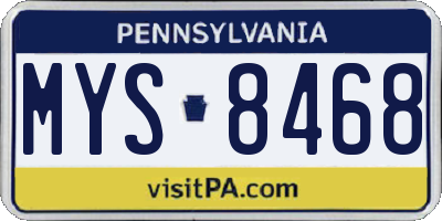 PA license plate MYS8468