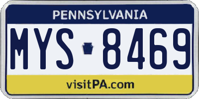 PA license plate MYS8469