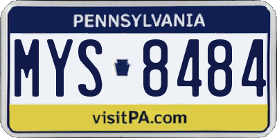 PA license plate MYS8484