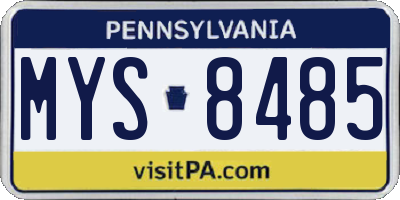 PA license plate MYS8485
