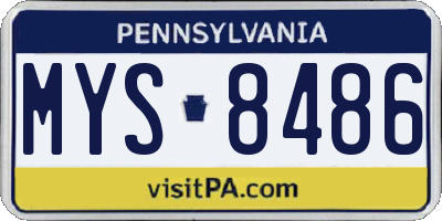 PA license plate MYS8486