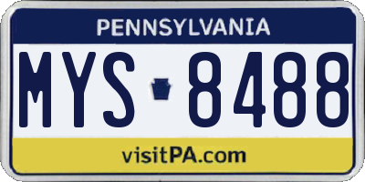 PA license plate MYS8488