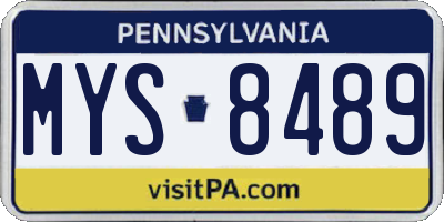 PA license plate MYS8489