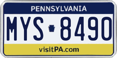 PA license plate MYS8490