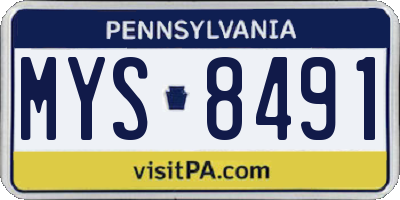 PA license plate MYS8491