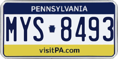 PA license plate MYS8493