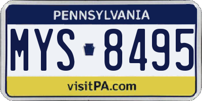 PA license plate MYS8495