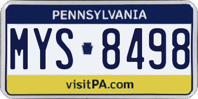 PA license plate MYS8498