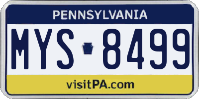 PA license plate MYS8499
