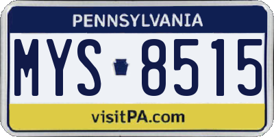 PA license plate MYS8515
