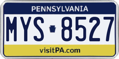 PA license plate MYS8527