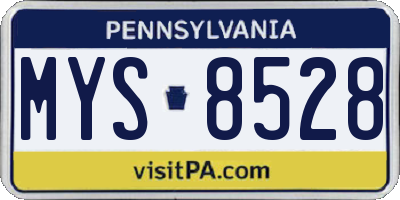 PA license plate MYS8528