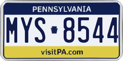 PA license plate MYS8544