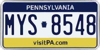 PA license plate MYS8548
