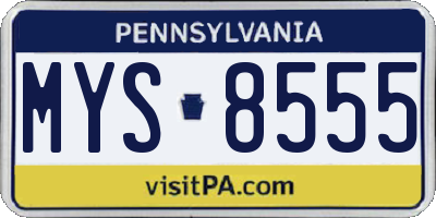 PA license plate MYS8555