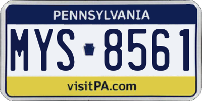 PA license plate MYS8561