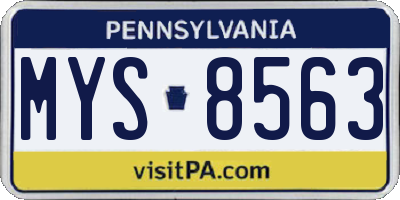 PA license plate MYS8563