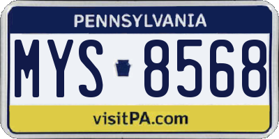 PA license plate MYS8568