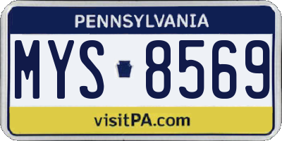 PA license plate MYS8569